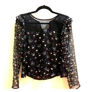 Zara sheer floral top